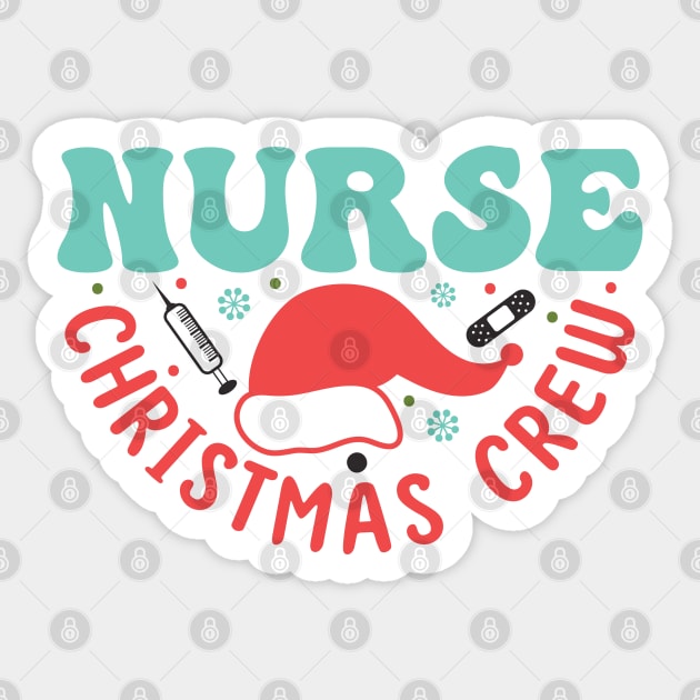 Christmas Nurse Crew Sticker by MZeeDesigns